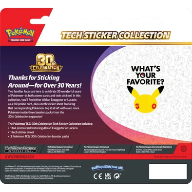 Pokémon - 30th Celebration - Tech Sticker Collection - Lucario