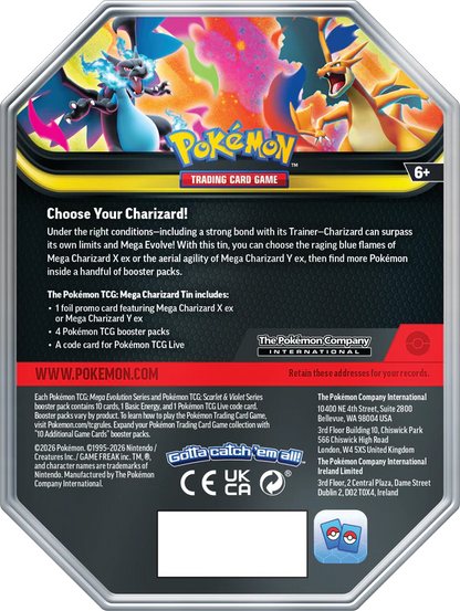 Pokémon - Mega Charizard Tin - Mega Charizard X EX