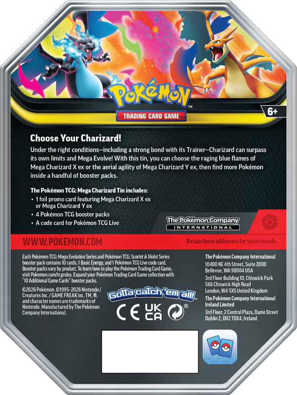 Pokémon - Mega Charizard Tin - Mega Charizard X EX