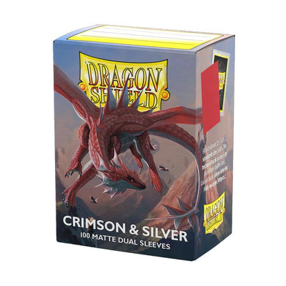 Dragon Shield - Standard Size - Matte Dual Crimson & Silver 100CT