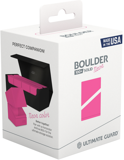 Ultimate Guard - Boulder 100+ - Deck Case - Solid Neon Pink
