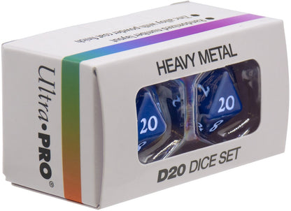 Ultra Pro - Dice Set - Heavy Metal 2 Piece D20 - Vivid Blue