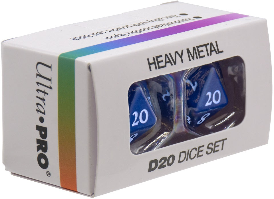 Ultra Pro - Dice Set - Heavy Metal 2 Piece D20 - Vivid Blue