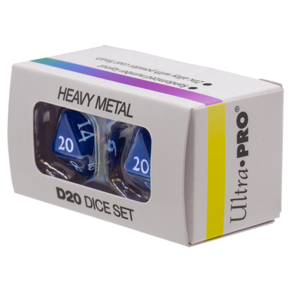 Ultra Pro - Dice Set - Heavy Metal 2 Piece D20 - Vivid Blue