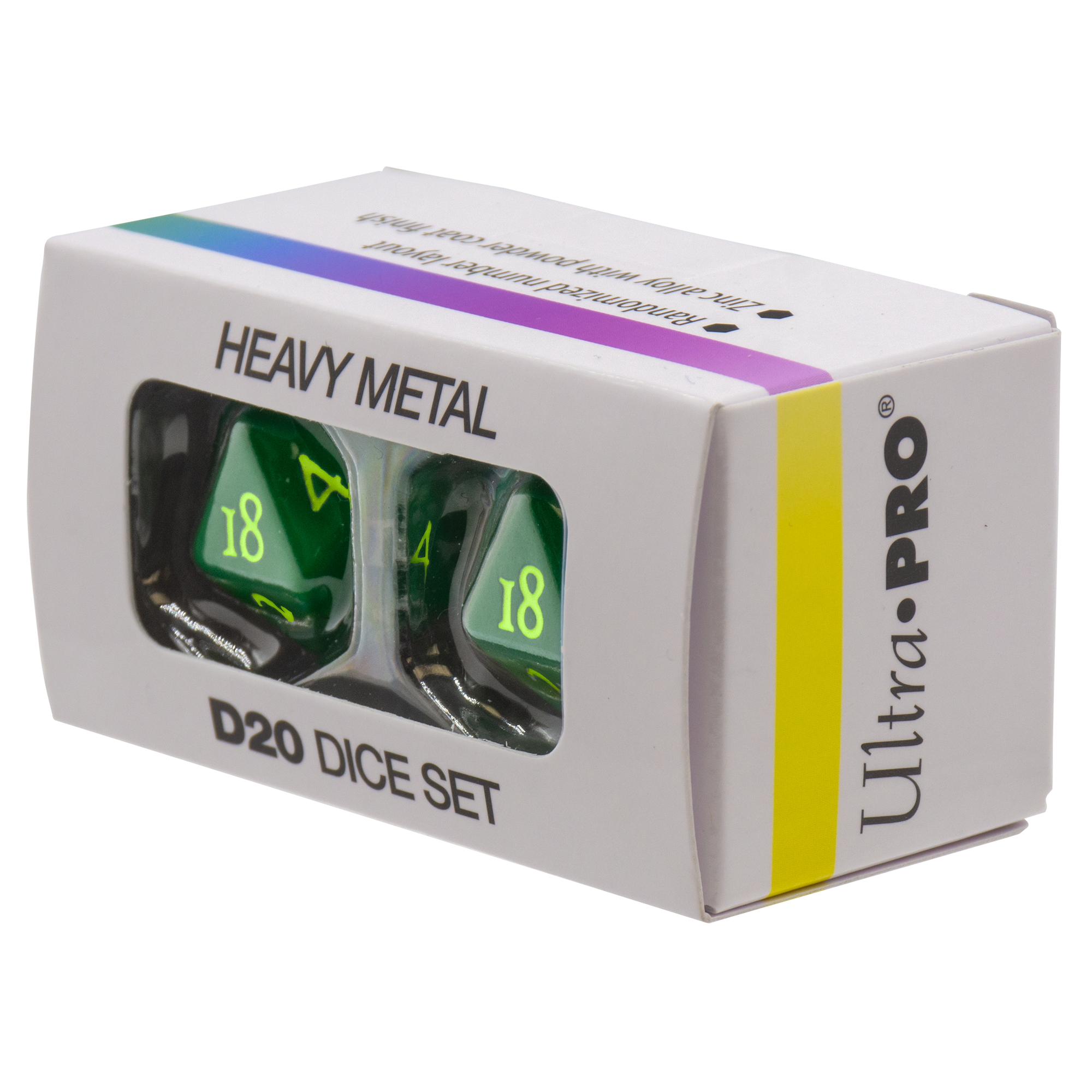 Ultra Pro - Dice Set - Heavy Metal 2 Piece D20 - Vivid Green