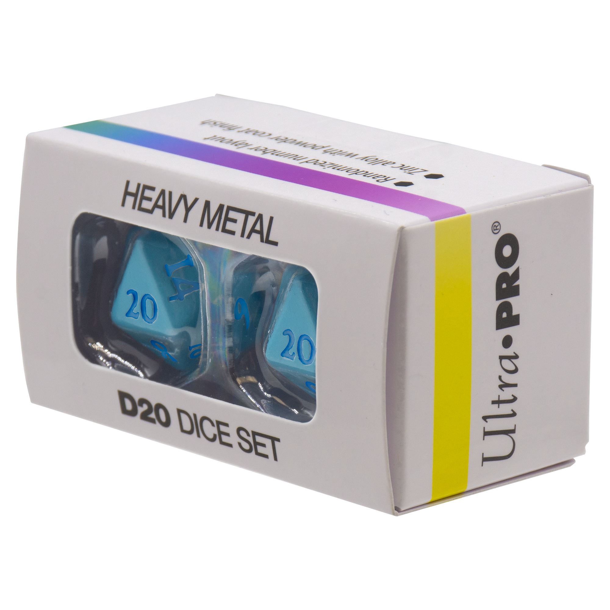 Ultra Pro - Dice Set - Heavy Metal 2 Piece D20 - Vivid Light Blue