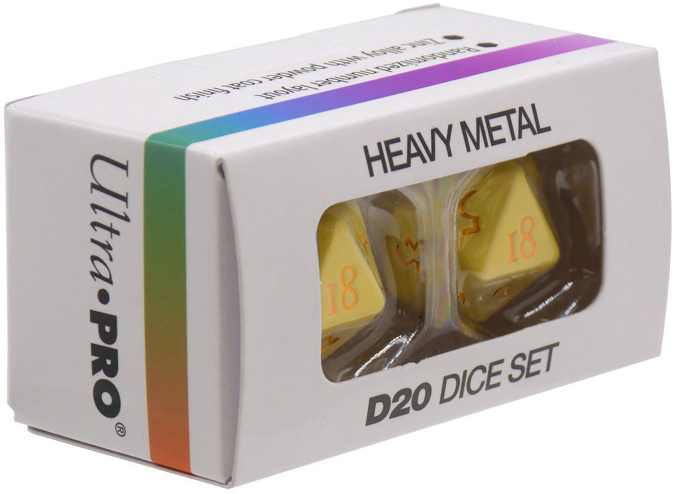 Ultra Pro - Dice Set - Heavy Metal 2 Piece D20 - Vivid Yellow
