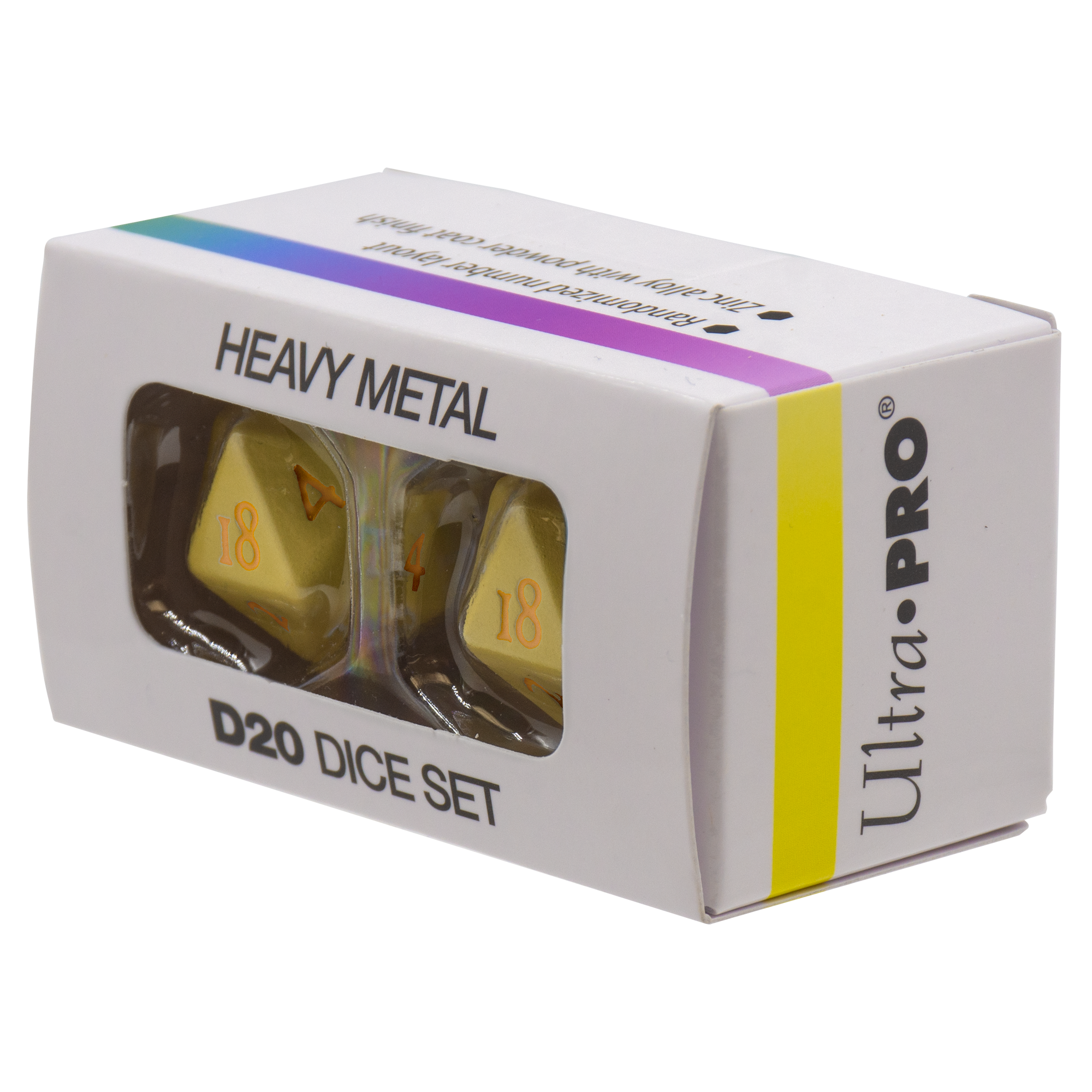 Ultra Pro - Dice Set - Heavy Metal 2 Piece D20 - Vivid Yellow