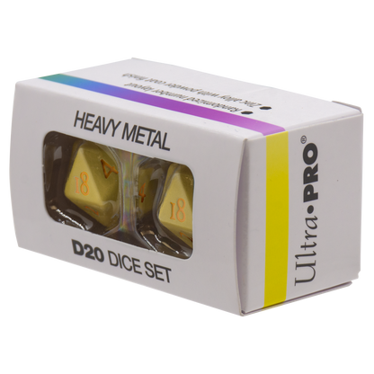 Ultra Pro - Dice Set - Heavy Metal 2 Piece D20 - Vivid Yellow