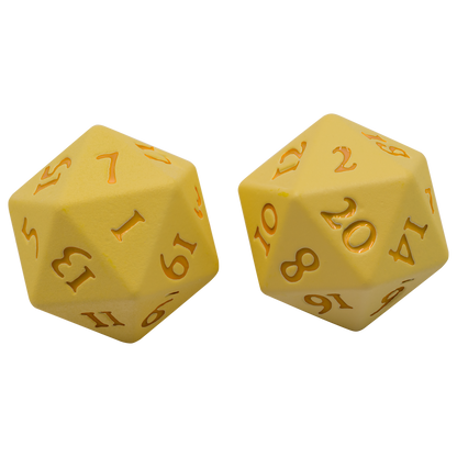 Ultra Pro - Dice Set - Heavy Metal 2 Piece D20 - Vivid Yellow