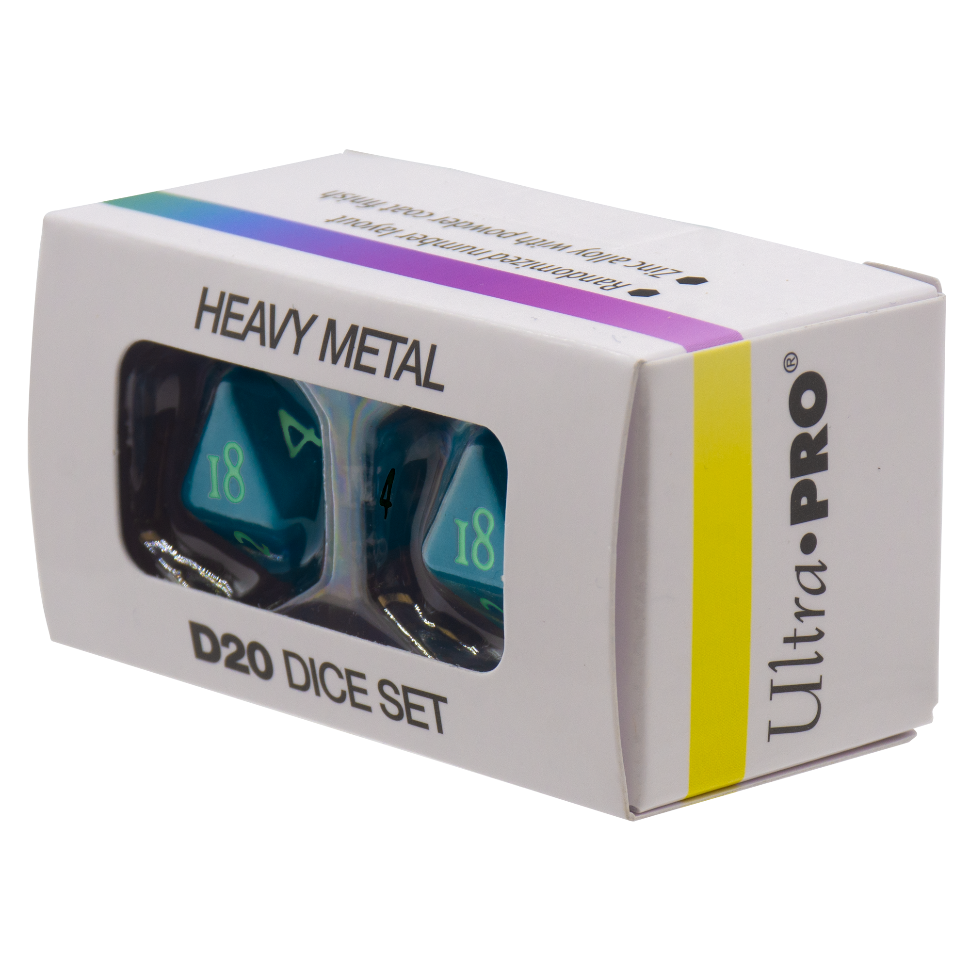 Ultra Pro - Dice Set - Heavy Metal 2 Piece D20 - Vivid Teal
