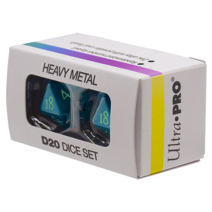 Ultra Pro - Dice Set - Heavy Metal 2 Piece D20 - Vivid Teal