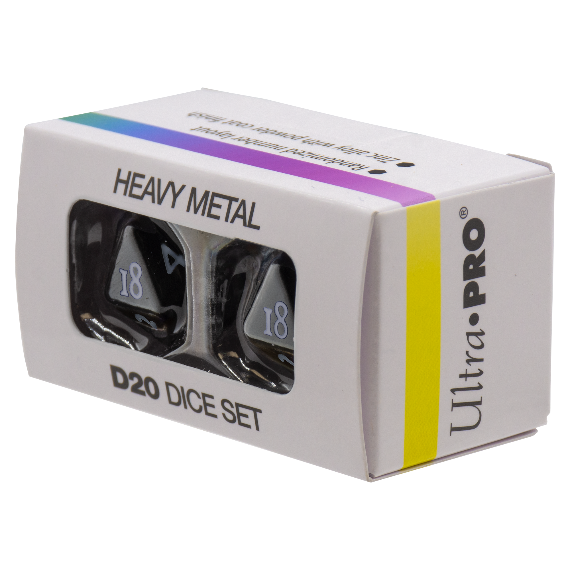 Ultra Pro - Dice Set - Heavy Metal 2 Piece D20 - Vivid Black