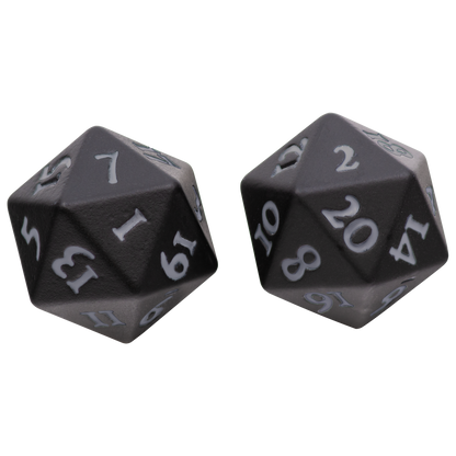 Ultra Pro - Dice Set - Heavy Metal 2 Piece D20 - Vivid Black