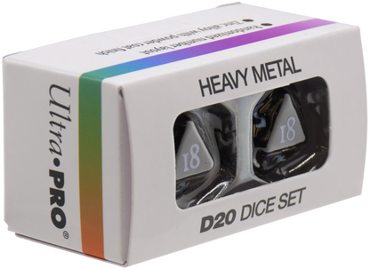 Ultra Pro - Dice Set - Heavy Metal 2 Piece D20 - Vivid Black